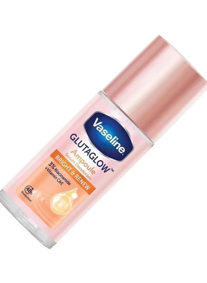 Vaseline Roll-On Serum GlutaGlow Ampoule Deodorant, Bright Renew, 45 ml, Antiperspirant with Niacinamide and Vitamins - Image 2